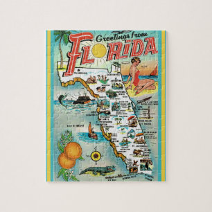 Florida-Postkarten-Karte 8x10 Puzzle