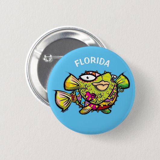 Florida Pufffisch Button (Vorne & Hinten)