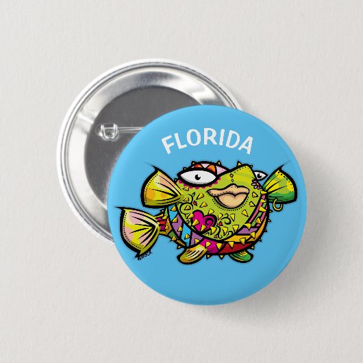 Florida Pufffisch Button (Vorne & Hinten)