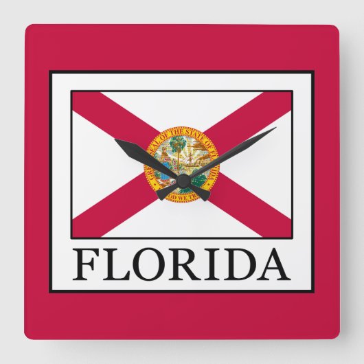 Florida Quadratische Wanduhr (Vorderseite)