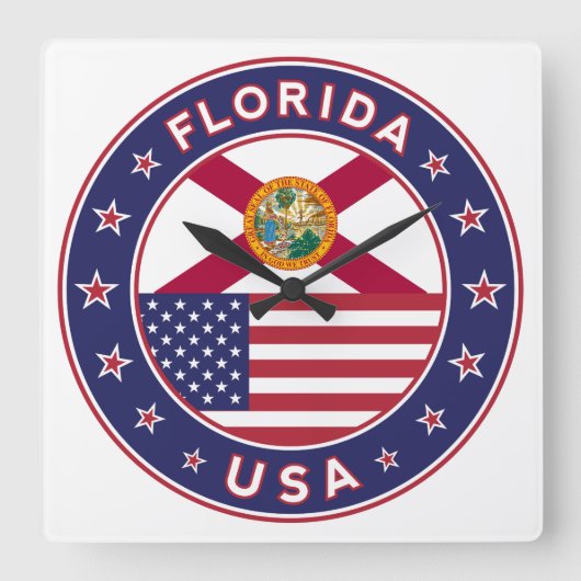 Florida Quadratische Wanduhr (Vorderseite)