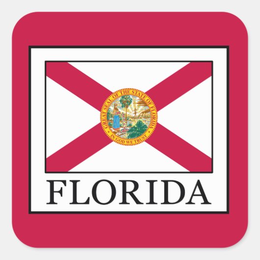 Florida Quadratischer Aufkleber (Vorderseite)