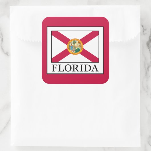 Florida Quadratischer Aufkleber (Tasche)