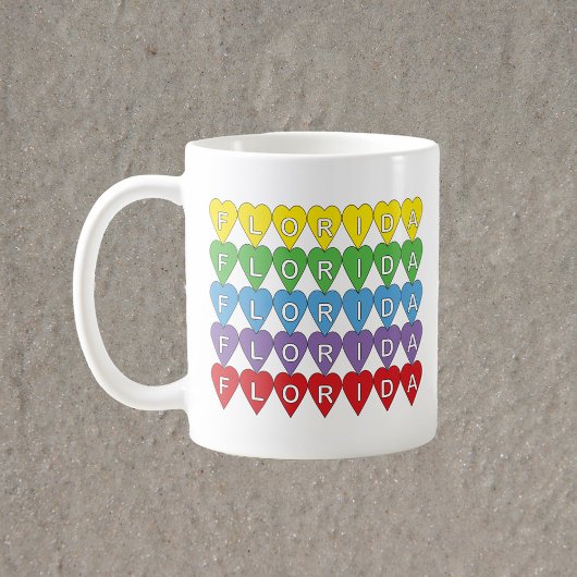 Florida Rainbow Hearts Kaffeetasse