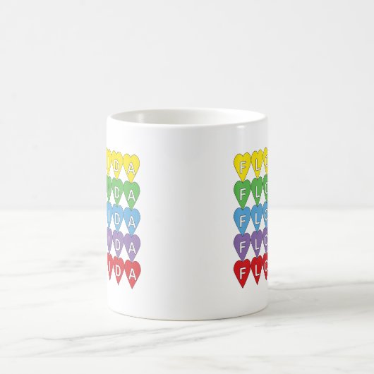 Florida Rainbow Hearts Kaffeetasse (Mittel)
