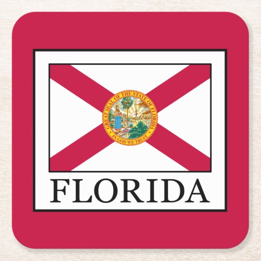 Florida Rechteckiger Pappuntersetzer (Vorderseite)