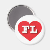 Florida Red Heart - I Liebe FL Magnet (Vorderseite/Rückseite)