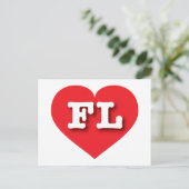 Florida Red Heart - I Liebe FL Postkarte (Stehend Vorderseite)