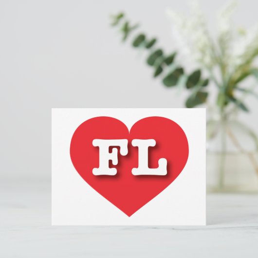 Florida Red Heart - I Liebe FL Postkarte (Stehend Vorderseite)
