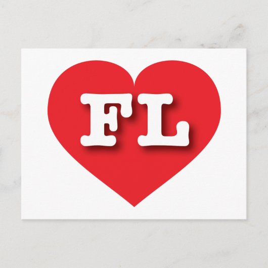 Florida Red Heart - I Liebe FL Postkarte (Vorderseite)