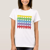 Florida-Regenbogen-Herzen-Muster T-Shirt (Vorderseite)