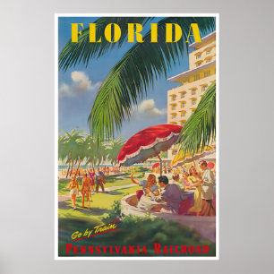 Florida Reiseplakat Stranddruck Pennsylvania Poster