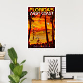 Florida-Reiseplakat Westküste von Florida Kunst Poster (Heimbüro)