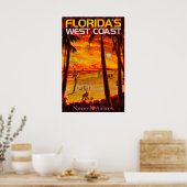 Florida-Reiseplakat Westküste von Florida Kunst Poster (Küche)