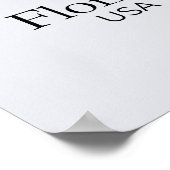 Florida Relief Map Bleu Textur Poster (Ecke)