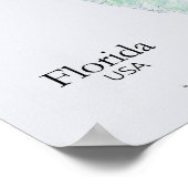 Florida Relief Map Grüne Textur Poster (Ecke)
