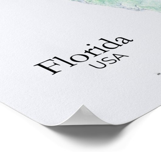 Florida Relief Map Grüne Textur Poster (Ecke)