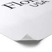 Florida Relief Map Rote Textur Poster (Ecke)