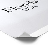 Florida Reliefkarte Rote Textur Poster (Ecke)