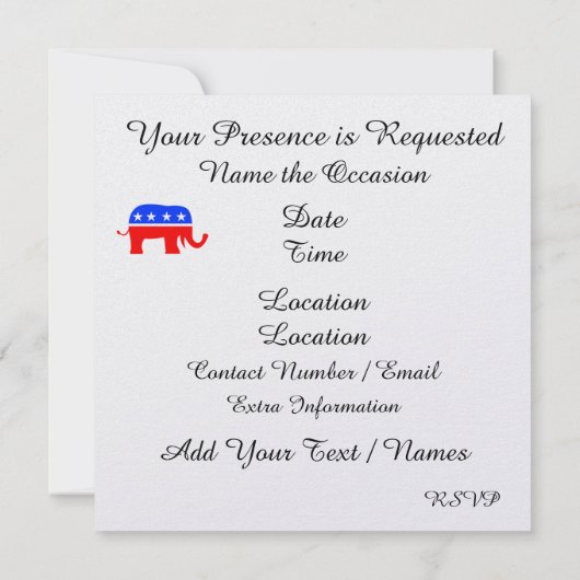 Florida Republican Patriotic Invitation - srf Einladung (Rückseite)