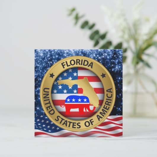 Florida Republican Patriotic Invitation - srf Einladung (Stehend Vorderseite)
