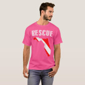 Florida Rescue Diver Flag Scuba Divema T-Shirt (Vorne ganz)