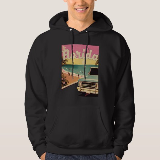 Florida Retro Beach Vacation Souvenir  Florida Sur Hoodie (Vorderseite)