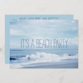 Florida Retro Blue Ocean Beach Party Einladung (Vorne/Hinten)