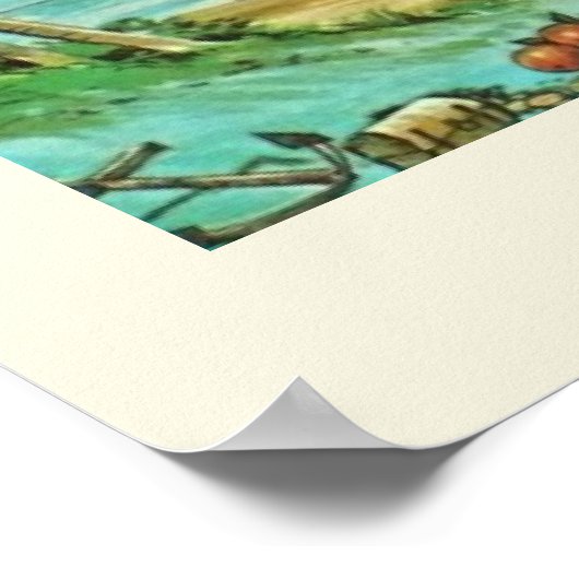 Florida Retro Map Poster (Ecke)