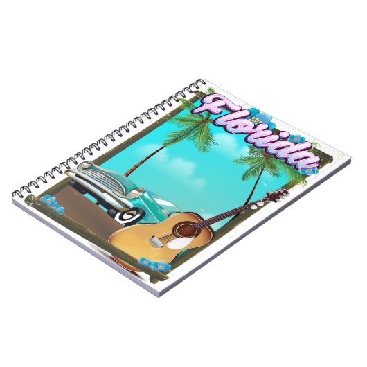 Florida Retro Reiseplakat Notizblock (Linke Seite)