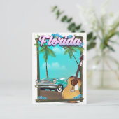 Florida Retro Reiseplakat Postkarte (Stehend Vorderseite)