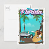 Florida Retro Reiseplakat Postkarte (Vorne/Hinten)