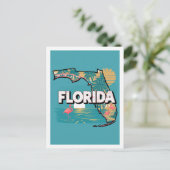 Florida Retro Travel Design Iconic US Staaten Postkarte (Stehend Vorderseite)