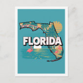 Florida Retro Travel Design Iconic US Staaten Postkarte (Vorderseite)
