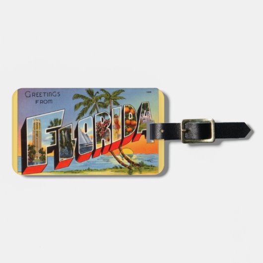 Florida Retro Tropisch  Gepäckanhänger (Vorderseite horizontal)