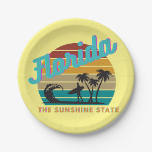 Florida Retro Vintages Sunset Design Pappteller