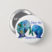 Florida rettet die Manatis in den klaren Blues Button (Vorne & Hinten)