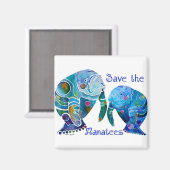Florida Rettete die Manatees in Vivid Blues Magnet (Vorderseite/Rückseite)