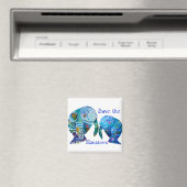 Florida Rettete die Manatees in Vivid Blues Magnet (In Situ (Geschirrspüler))