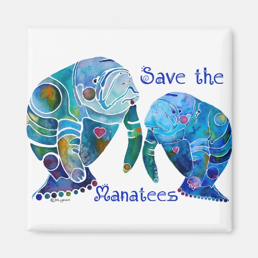 Florida Rettete die Manatees in Vivid Blues Magnet (Vorne)