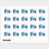 Florida Rettete die Manatees in Vivid Blues Runder Aufkleber (Blatt)