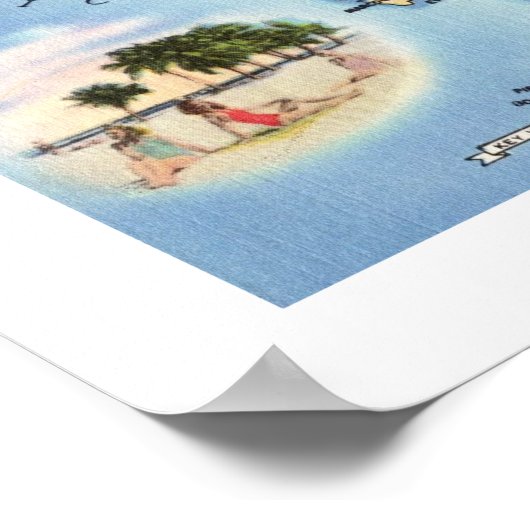 Florida Road Map 12x16 Poster Print (Ecke)