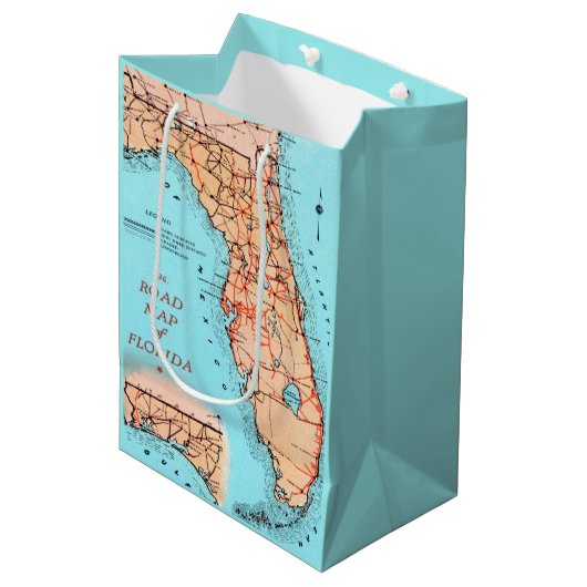 Florida Road Map Mittlere Geschenktüte (Vorderseite Schrägansicht)