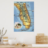 Florida Road Map Poster (Küche)