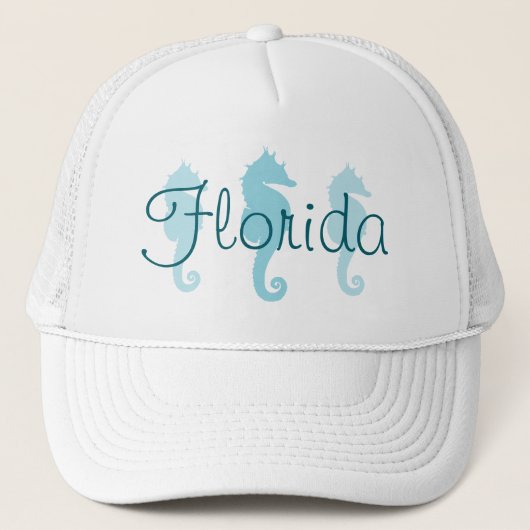Florida Robin Egg Blue Seepferde Truckerkappe (Vorderseite)