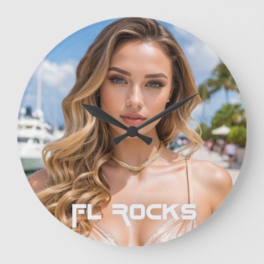FLORIDA ROCKS GROßE WANDUHR (Vorderseite)