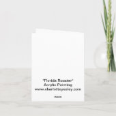 Florida Rooster Bird Art Note Card Karte (Rückseite)