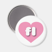 Florida rosa Herz - I Liebe fl Magnet (Vorderseite/Rückseite)