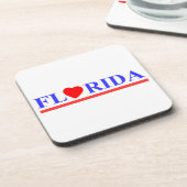 Florida rotes Herz Getränkeuntersetzer (Linke Seite)