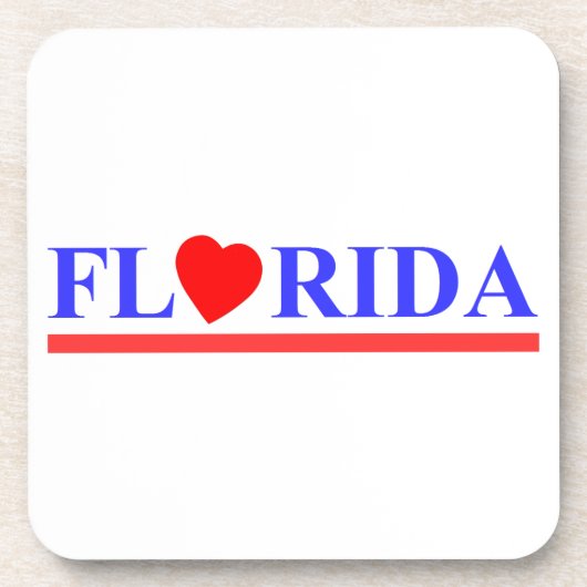 Florida rotes Herz Getränkeuntersetzer (Vorderseite)